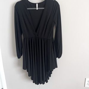 Black dress with flouncy skirt